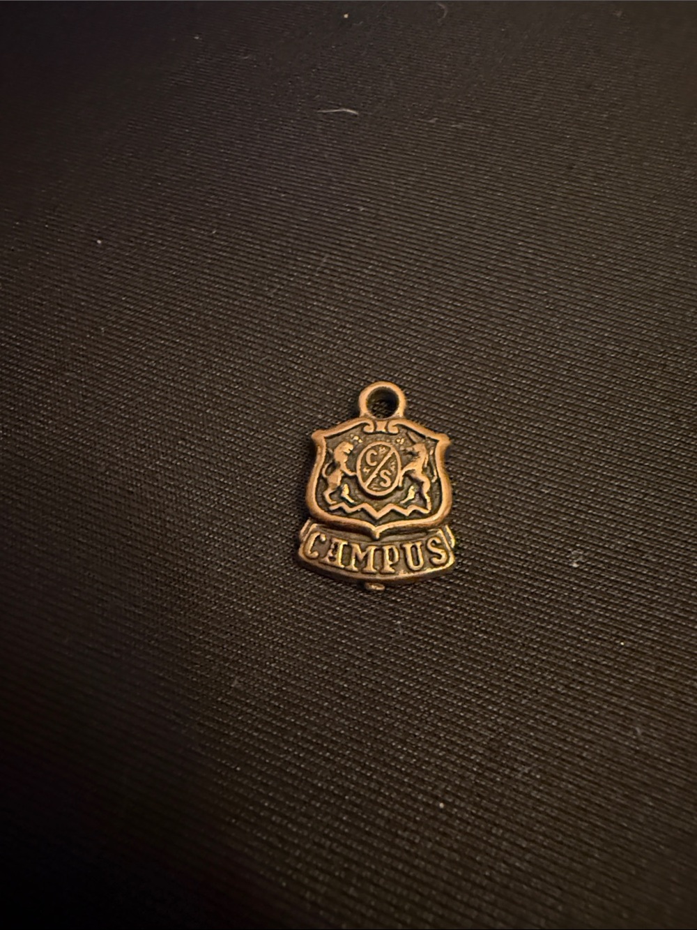 ROYCE New York Bronze Shield Charm zip pull